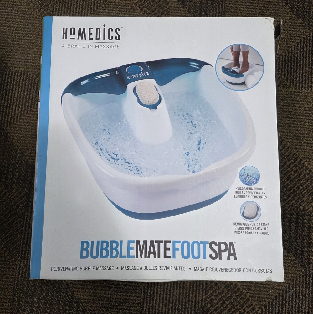 HoMedics FB-55 Bubble Mate Foot Spa with Heat Maintenance & Bubbles - Tested